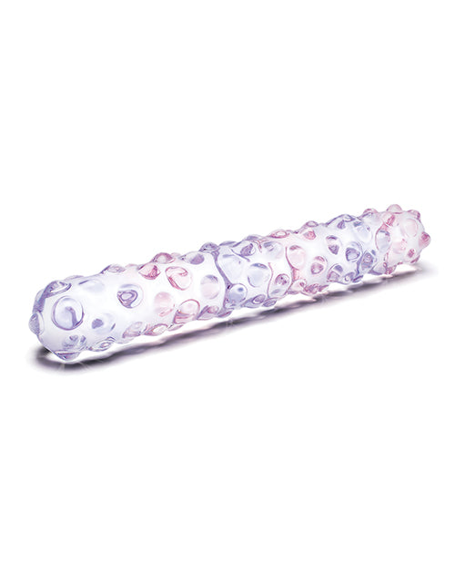 9" Purple Rose Nubby Glass Dildo
