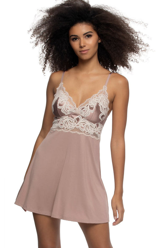 Amelie Vintage Lace Chemise - Dried Petal