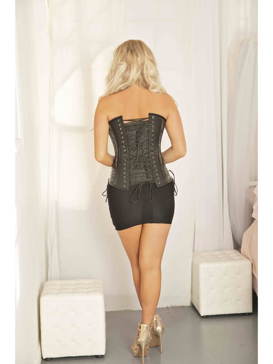 Black Pvc Goth Tapestry Front Zip w/ Buckles