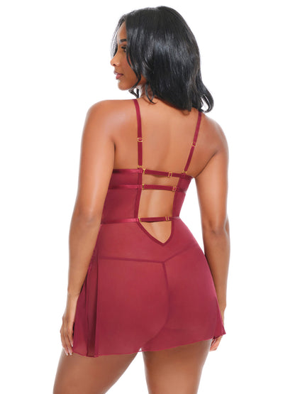 Margot Sheer Lace Babydoll Set