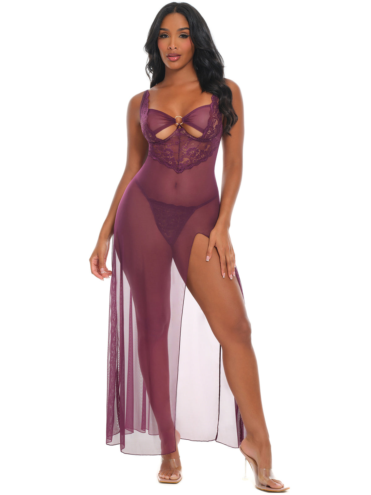 Antonella Sheer Lace Lingerie Gown