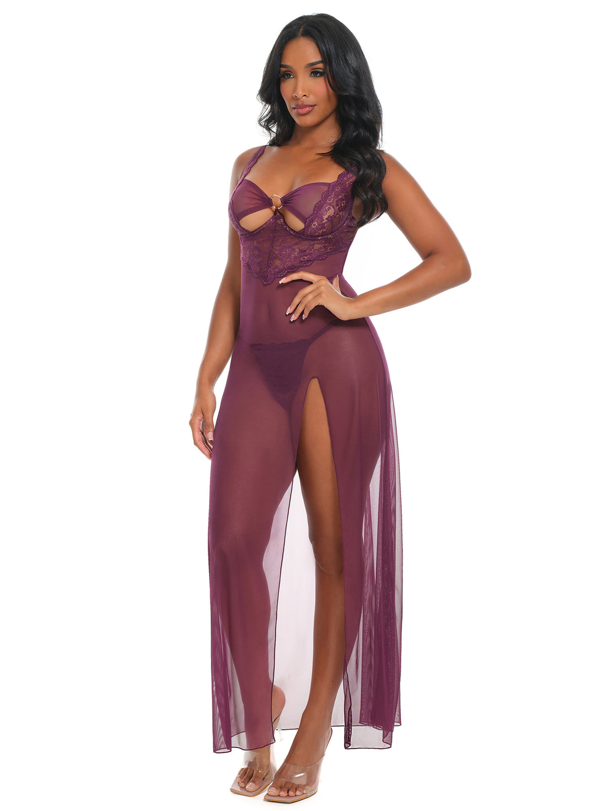 Antonella Sheer Lace Lingerie Gown