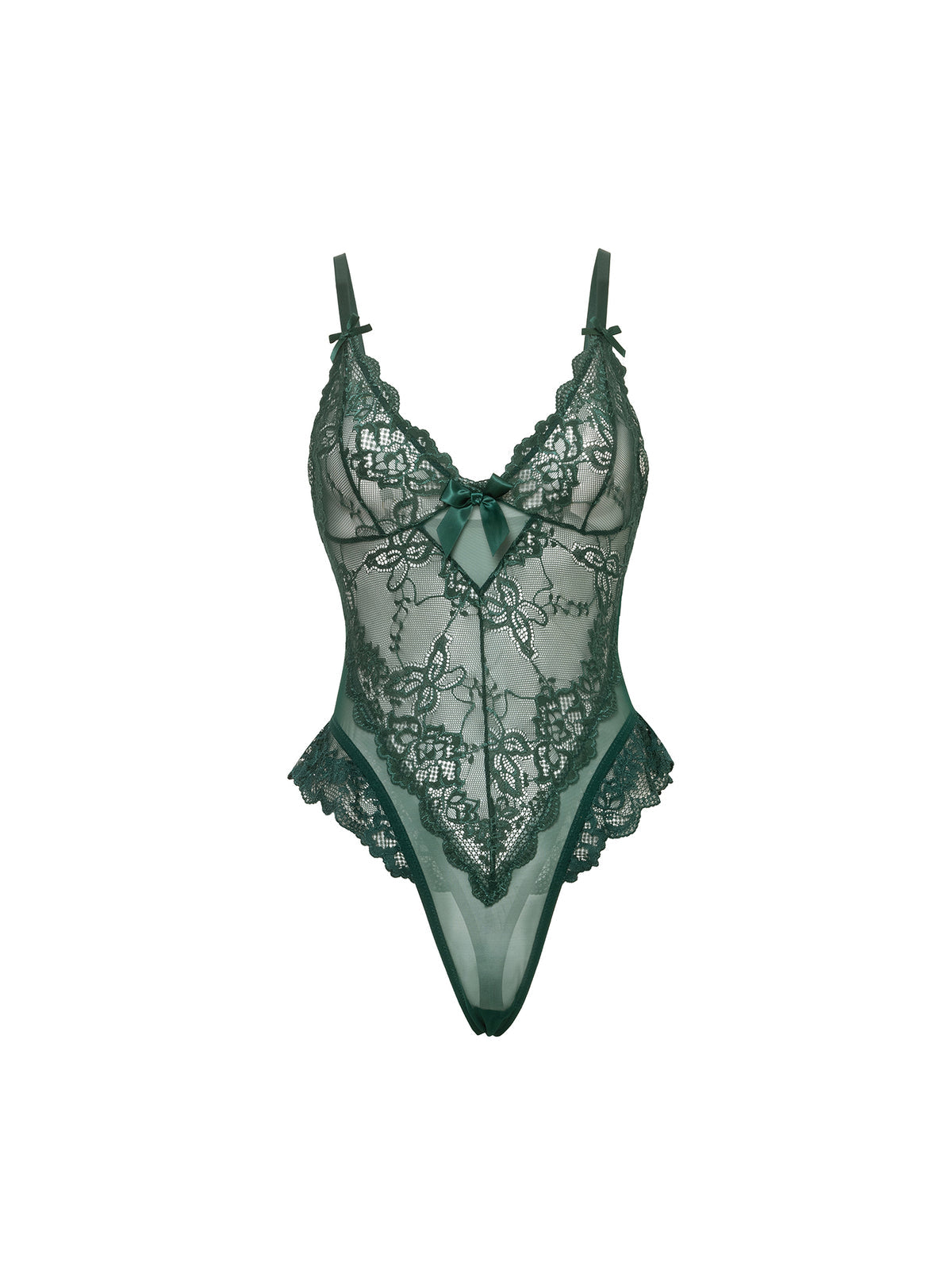 Valentine Sheer Lacey Teddy