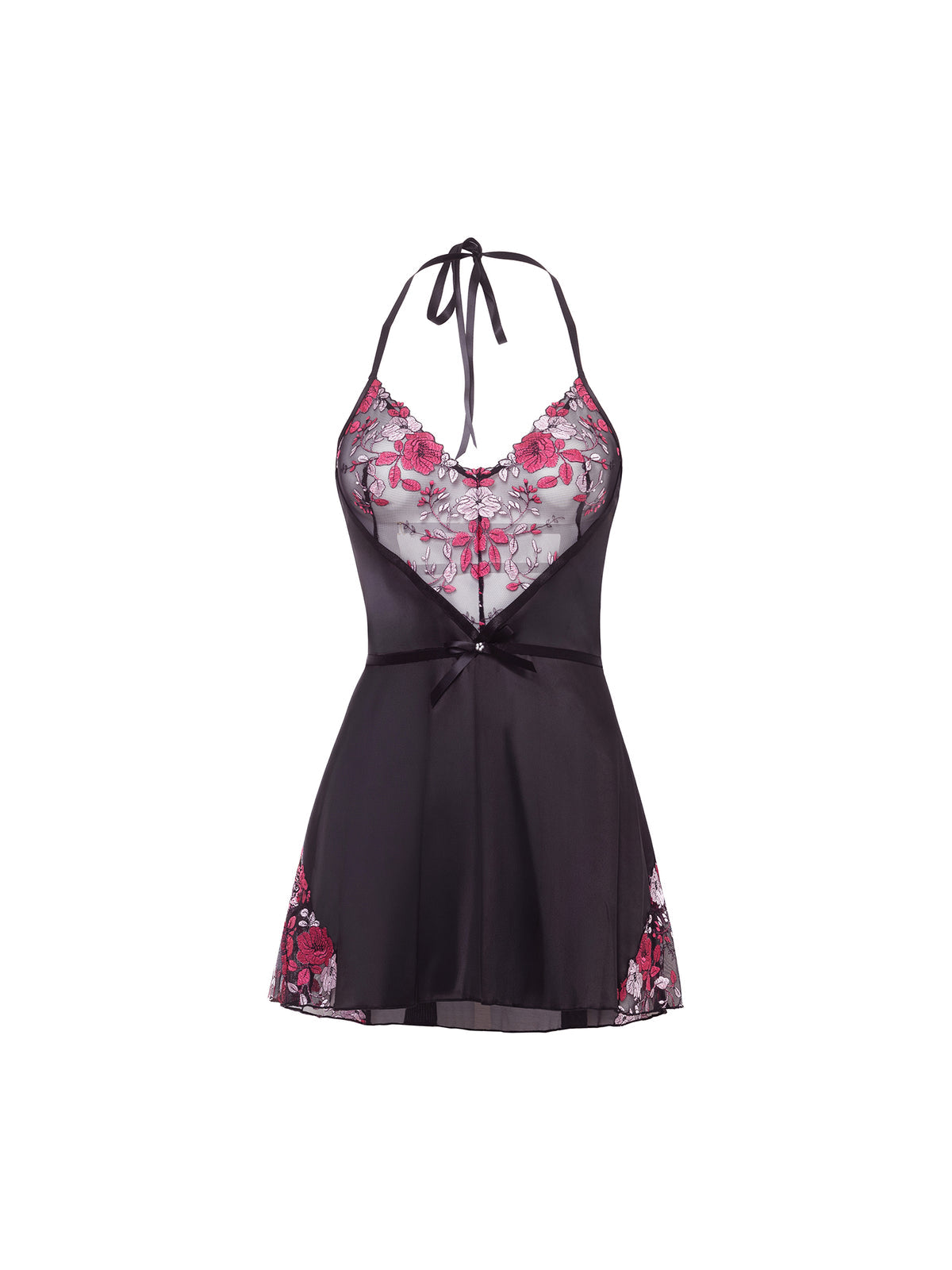 Fleur Embroidered Satin Babydoll