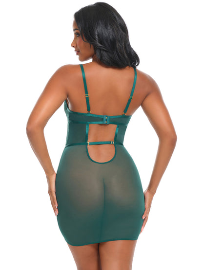 Joyce Lace & Satin Babydoll Dress