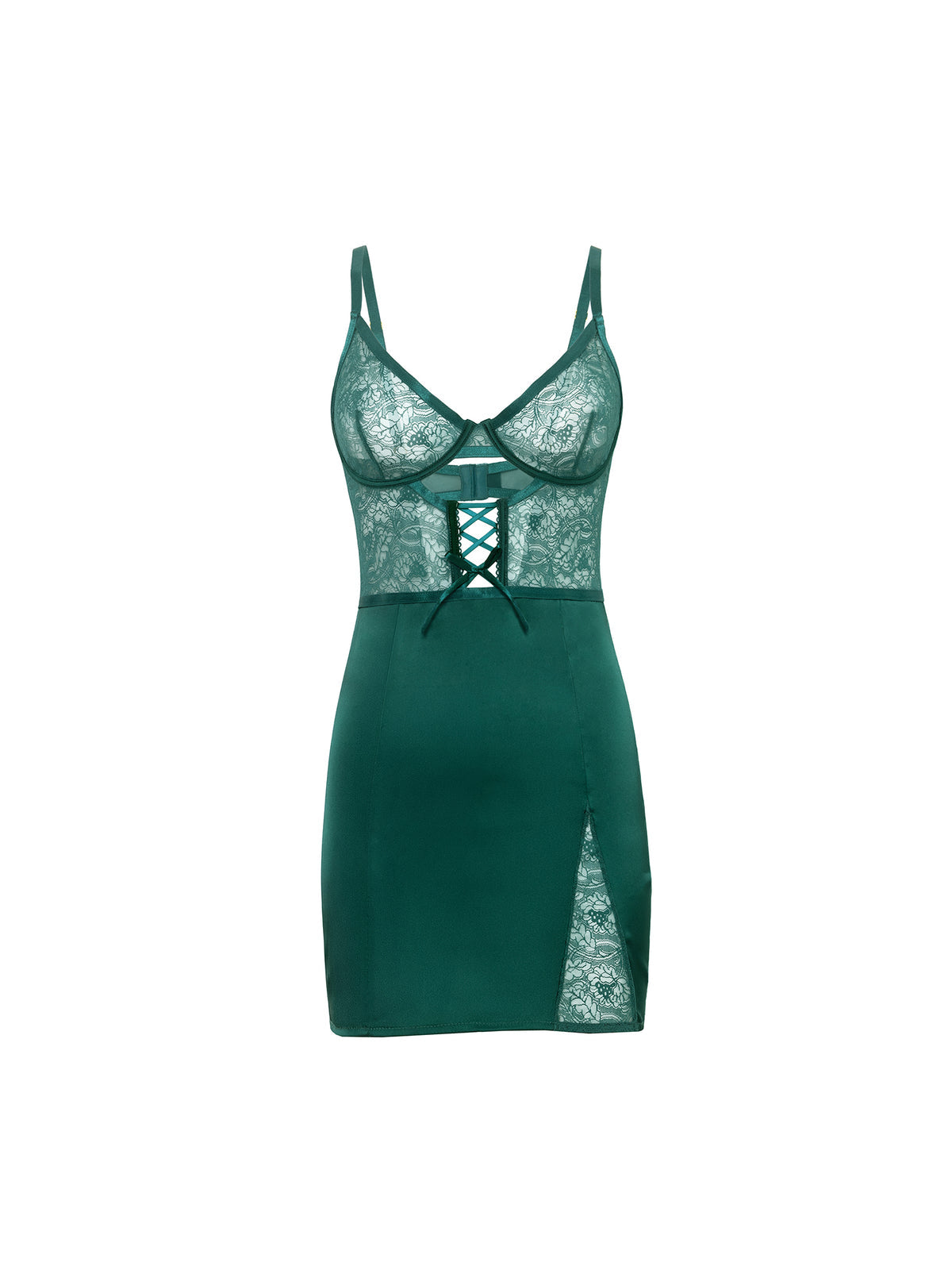 Joyce Lace & Satin Babydoll Dress