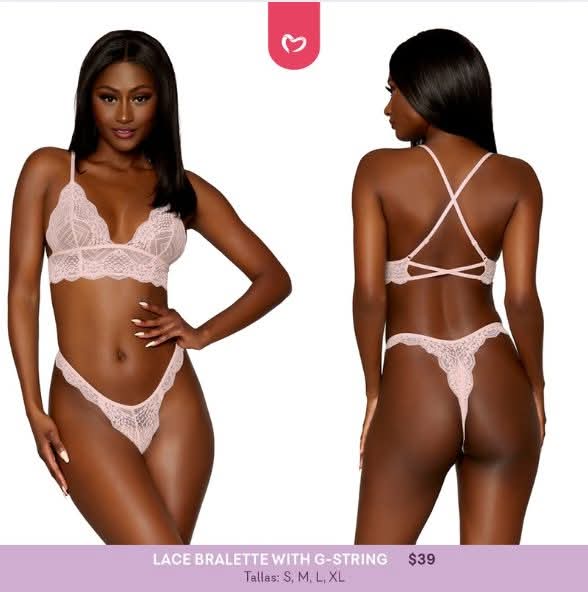 Light Pink Bralette with G-String