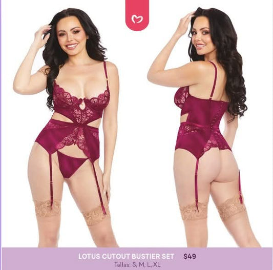 Lotus Cutout Bustier Set