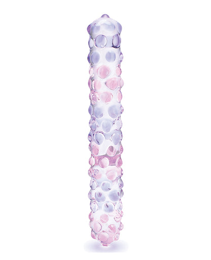 9" Purple Rose Nubby Glass Dildo