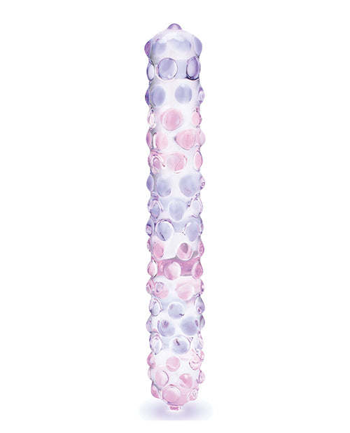 9" Purple Rose Nubby Glass Dildo