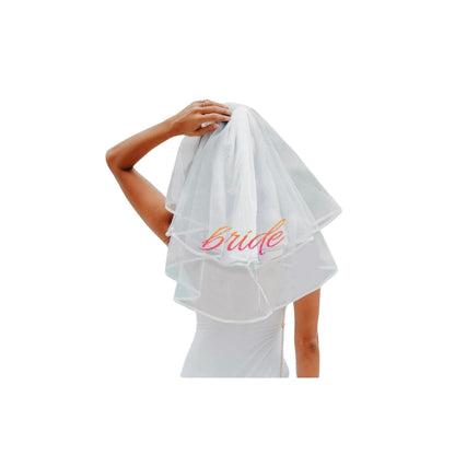 Bride Veil - White/Rose Gold