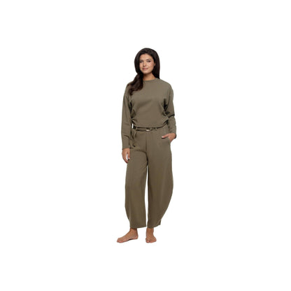 Emery Fleece Belted Barrel Pant Set - Seaturtle
