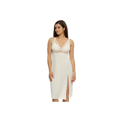 Annalisa Modal and Lace Chemise - Whisper White