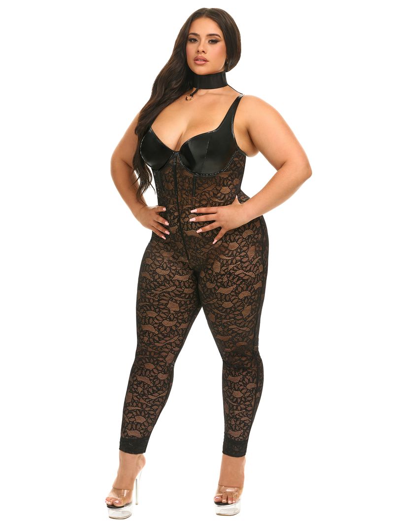 Wear Me Now, Wear Me Later Bustier Lace Catsuit