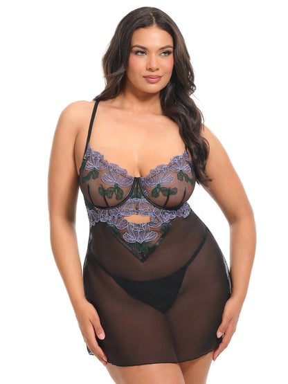 Jenna Babydoll - Purple Haze/Black
