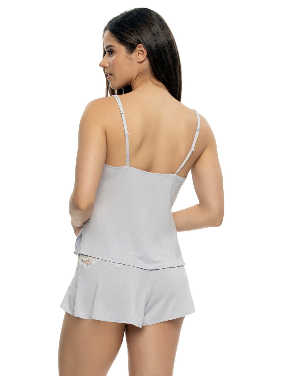 Myrna Modal & Lace Cami & Short Set - Haze