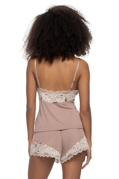 Amelie Vintage Lace Cami and Short Set - Dried Petal
