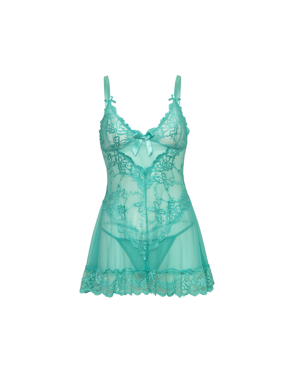 Valentine Lacey Babydoll w/G-String - Mojito