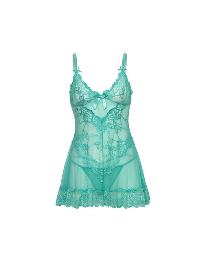 Valentine Lacey Babydoll w/G-String - Mojito