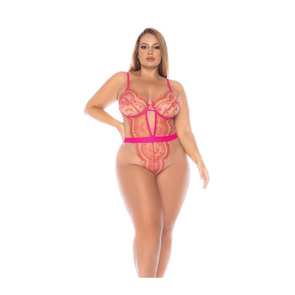 Scallop Lace & Mesh Underwire Teddy