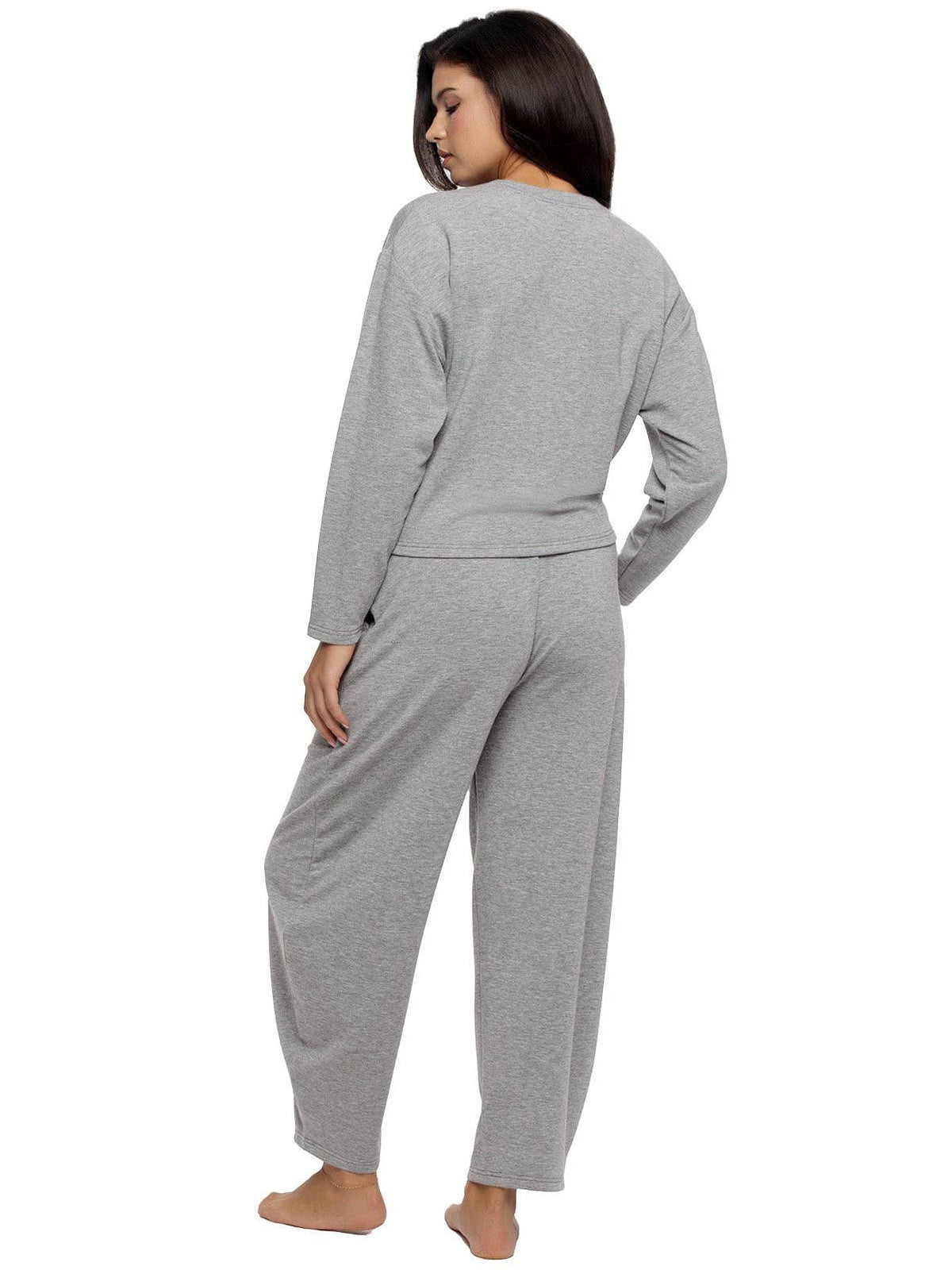 Emery Fleece Belted Barrel Pant Set - Heather Grey