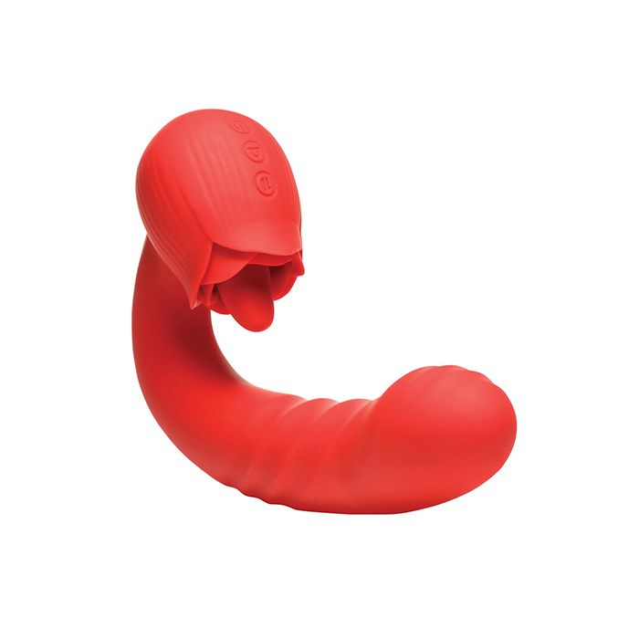 Thrusting & Licking Rose Vibrator