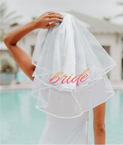 Bride Veil - White/Rose Gold