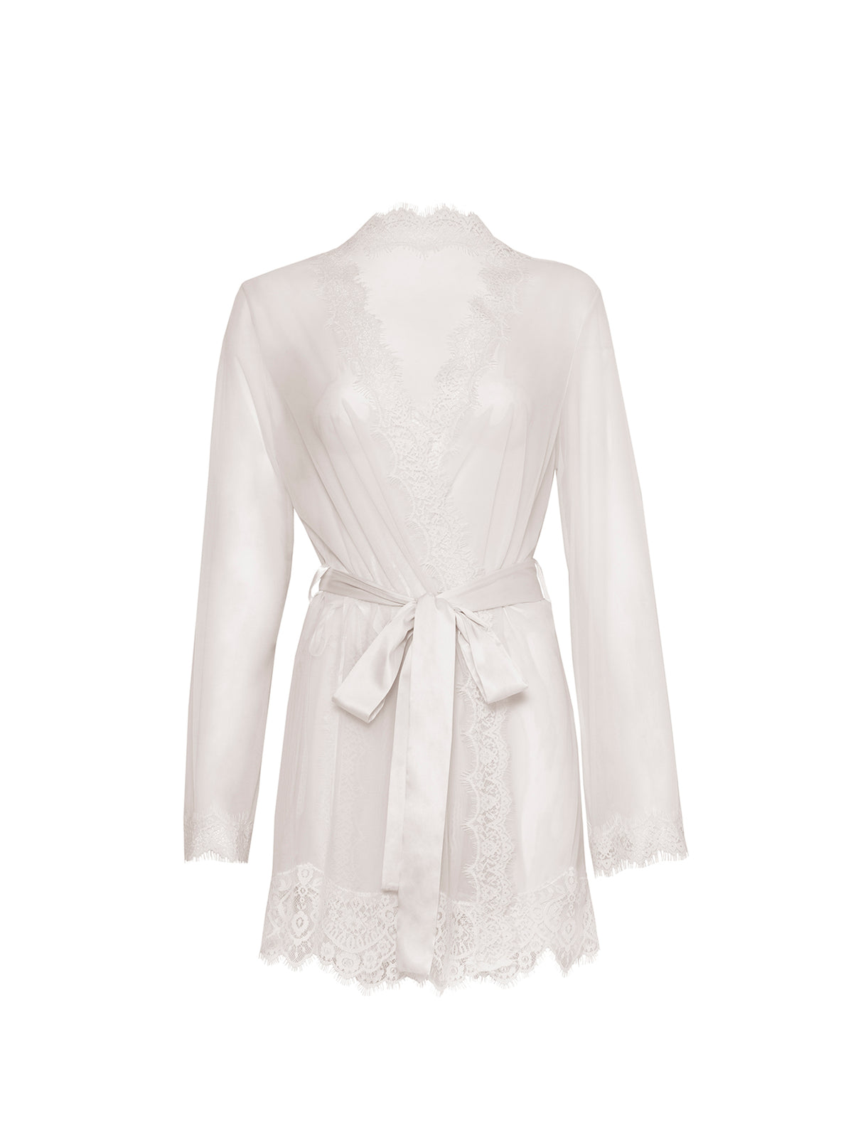 Provence Sheer Short Robe - White