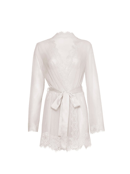 Provence Sheer Short Robe - White