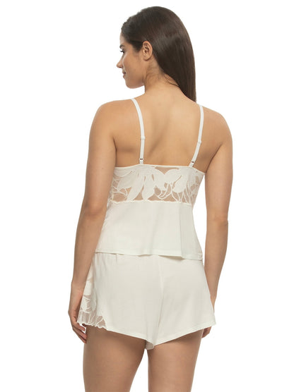 Annalisa Modal & Lace Cami/Shorts - Whisper White