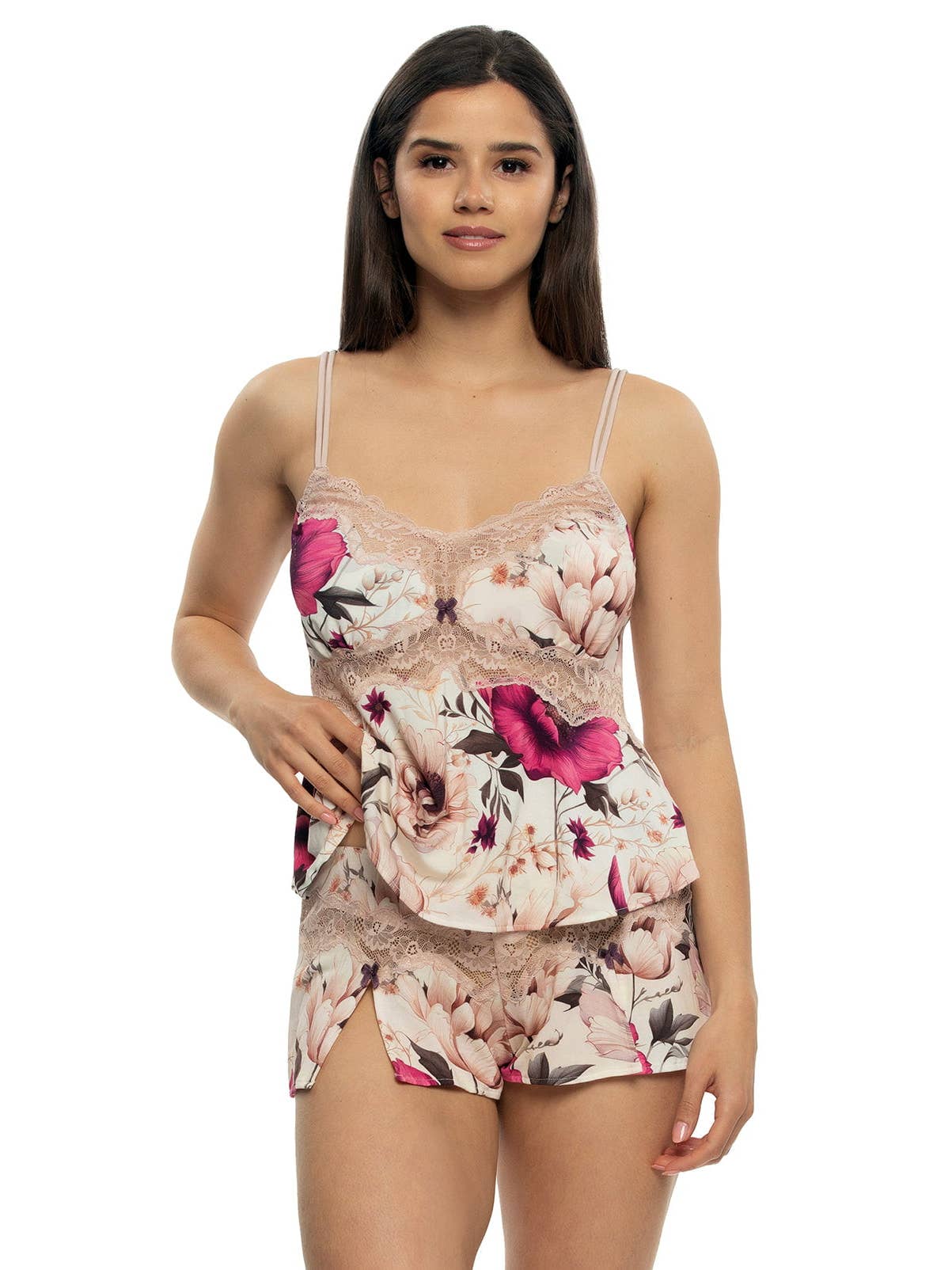 Myrna Modal & Lace Cami & Short Set - Mojave Bloom