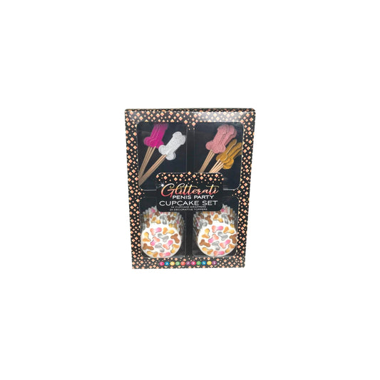 Glitterati Penis Party Cupcake Set (48 pieces)