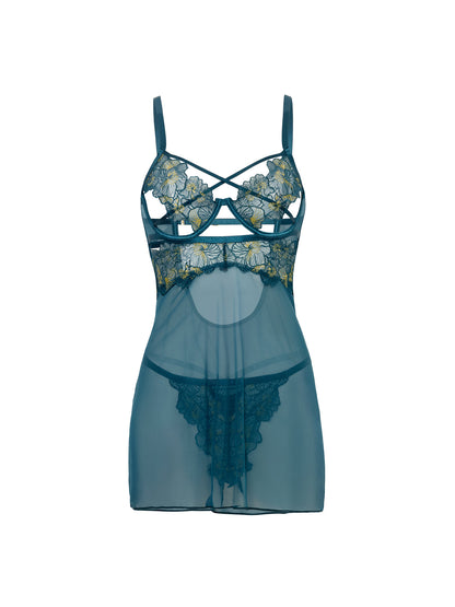 Daphne Underwire Caged Cups Babydoll Set