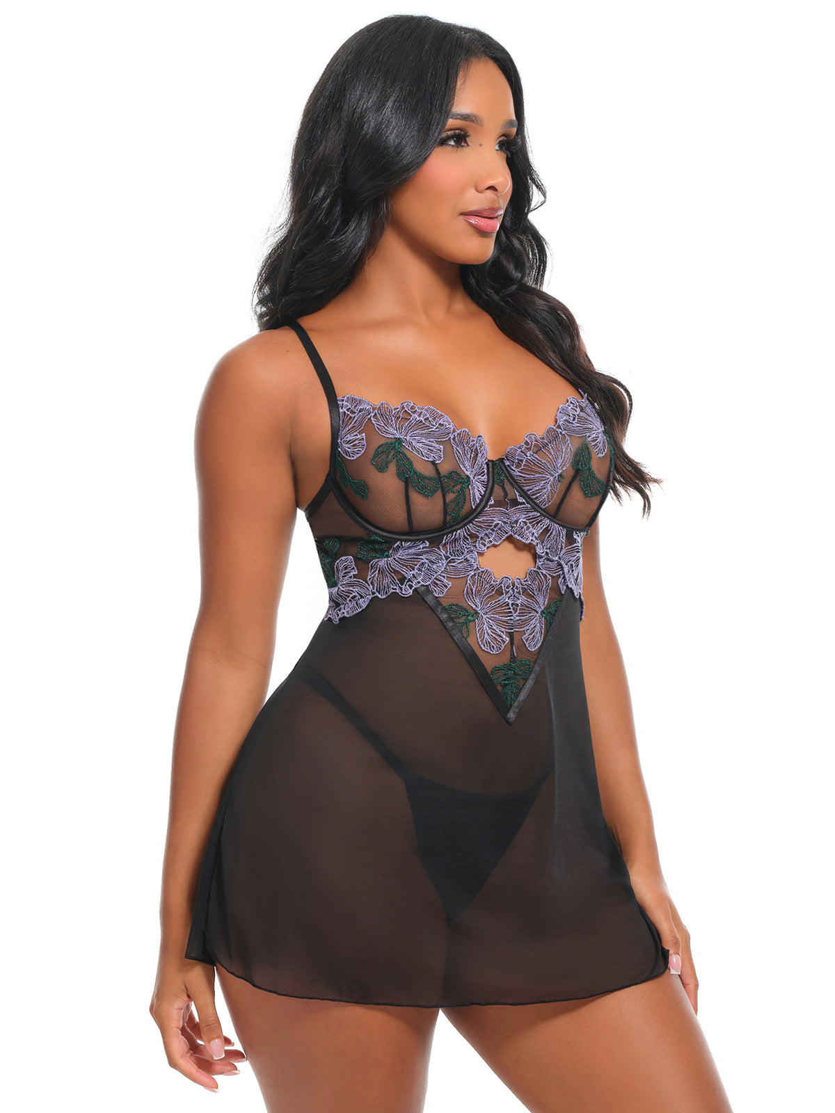 Jenna Babydoll - Purple Haze/Black