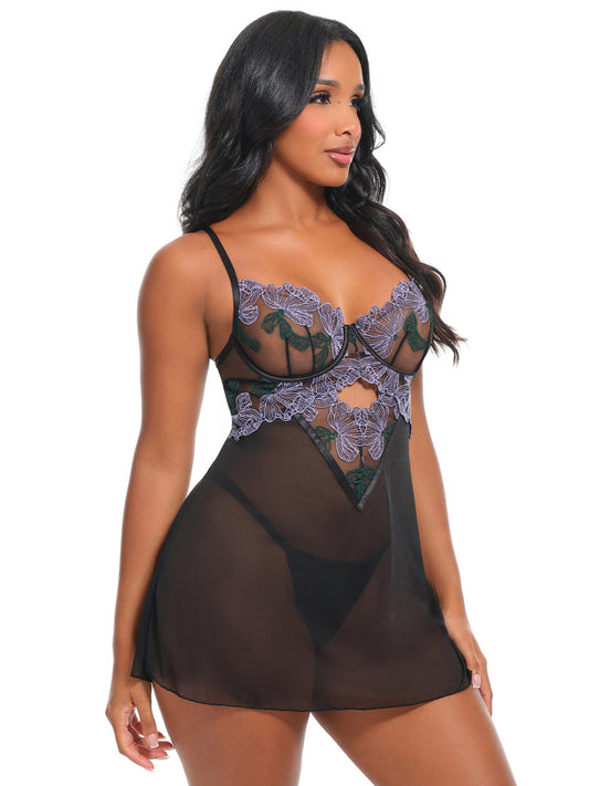 Jenna Babydoll - Purple Haze/Black