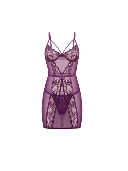 Denise Sheer Lace Babydoll Dress